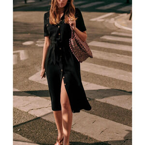 Sézane 'Jeannette' Black Polyester Dress Size 34